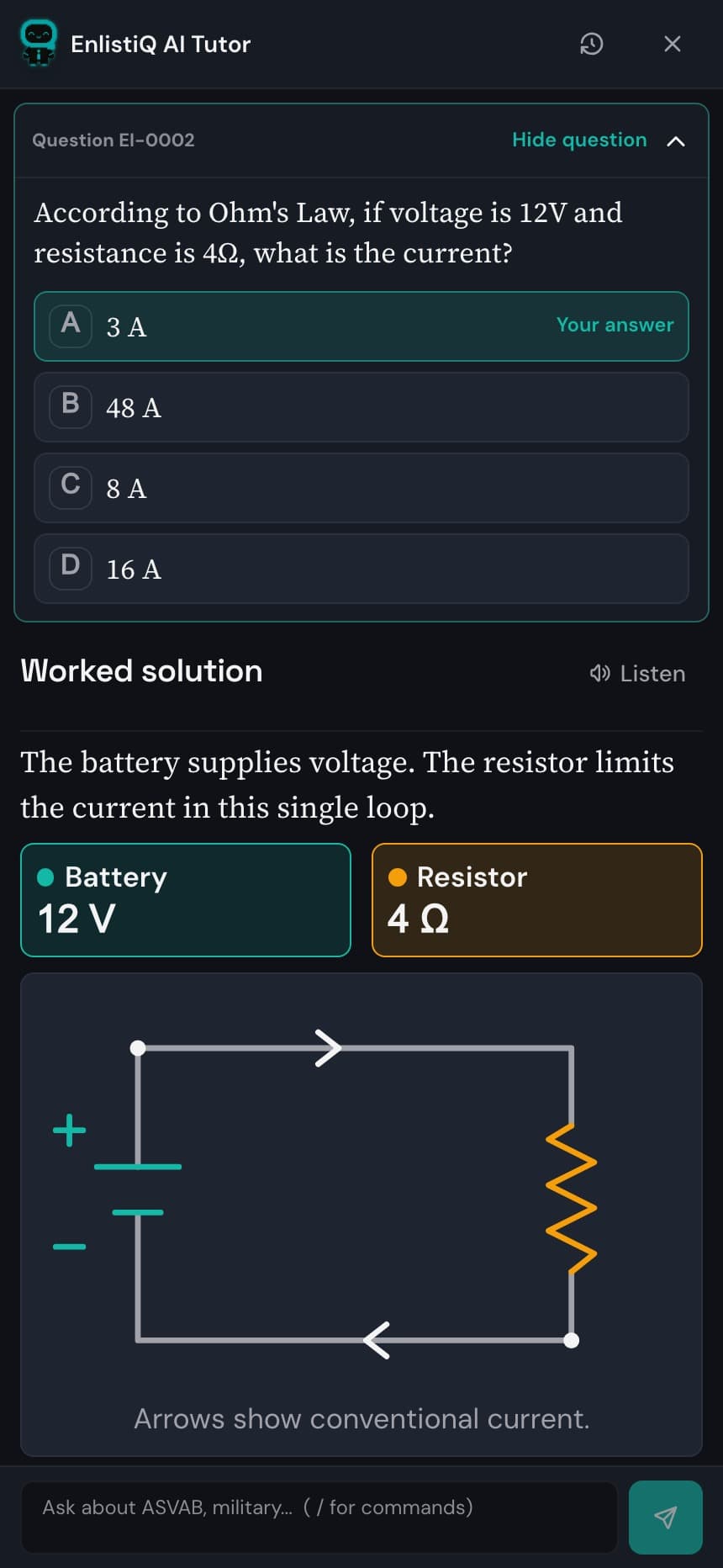 AI-guided drill on mobile in EnlistiQ Pro